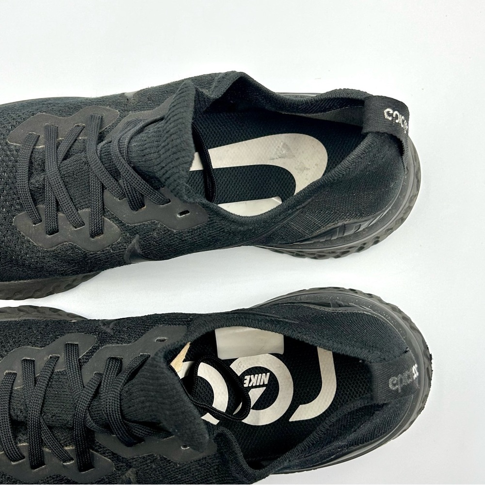 Nike Epic React FlyKnit Triple Black Shoes BQ8928-011 Size 11 Athletic Sneakers - Picture 5 of 9
